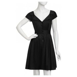 Nanette Lepore San Fernando Black Midi Dress Size 8 Made in USA
